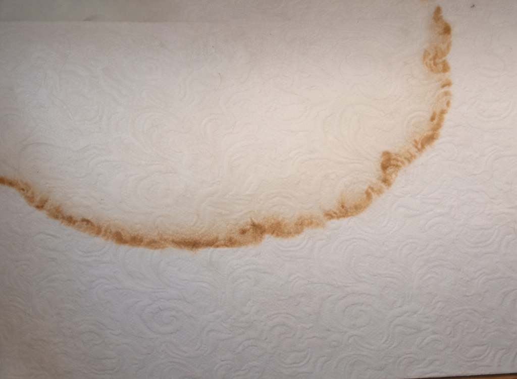 Old mattress before dry-cleaning and stain removal